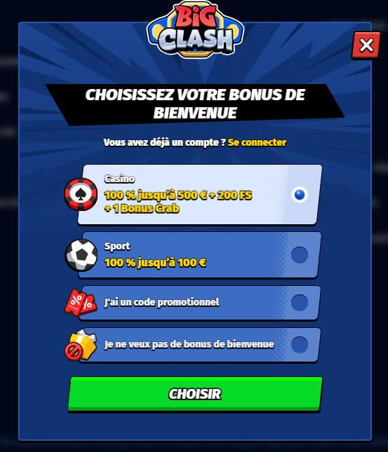 Big Clash Casino inscription
