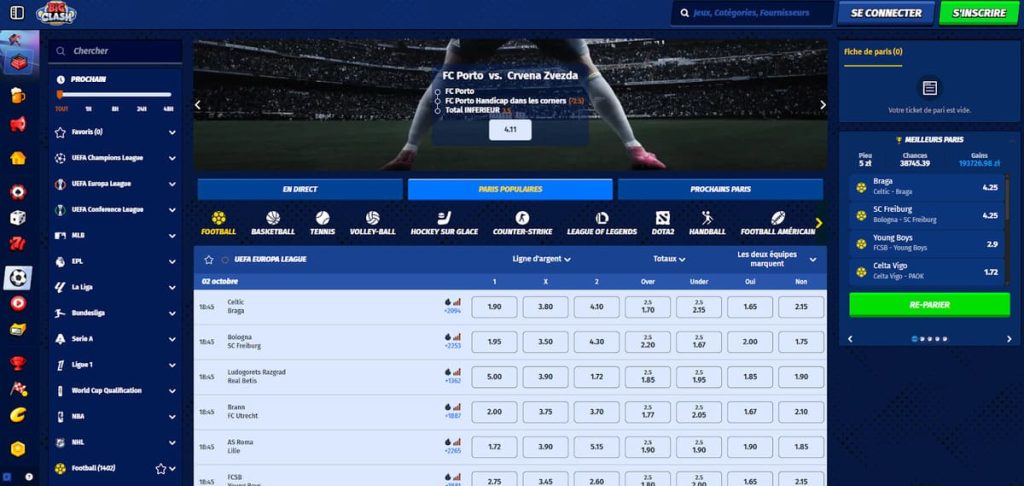 Big Clash Casino paris sportifs