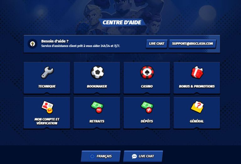 Big Clash Casino support client